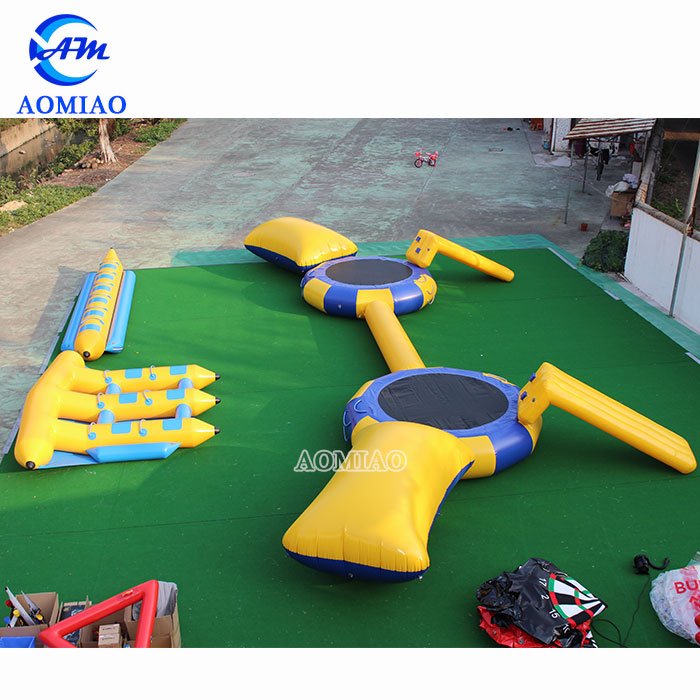 AOMIAO Water Trampoline Park With Small Slide and Launch - WGT2 Inflatable Water Game image4