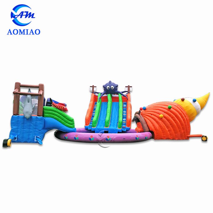 AOMIAO Inflatable Water Slide And Pool - Three Cartoon Slide SL1746 Inflatable Slide image15