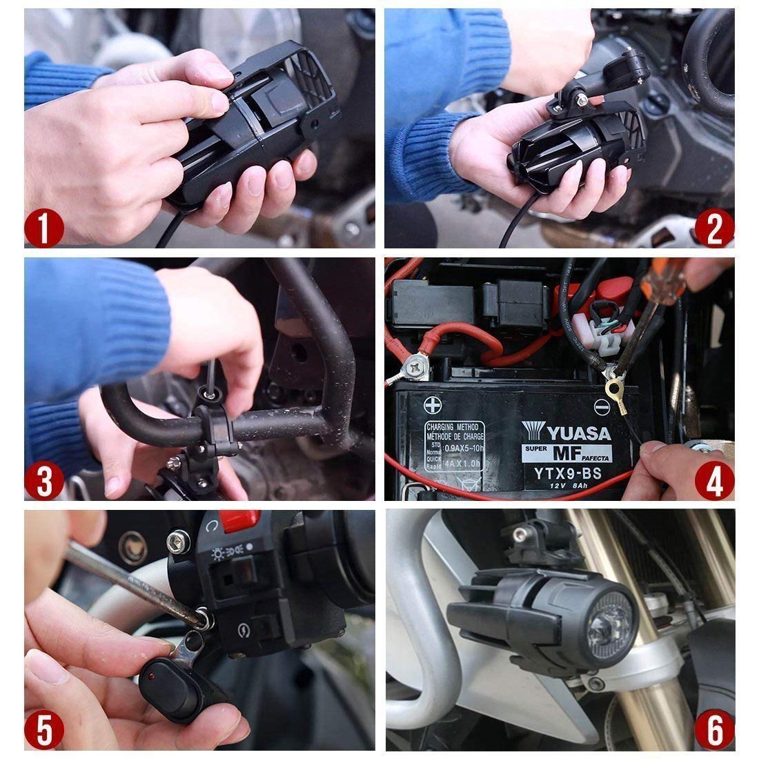 HONGCHANG-led auxiliary lights Motorcycle spotlights clear water on hc-1