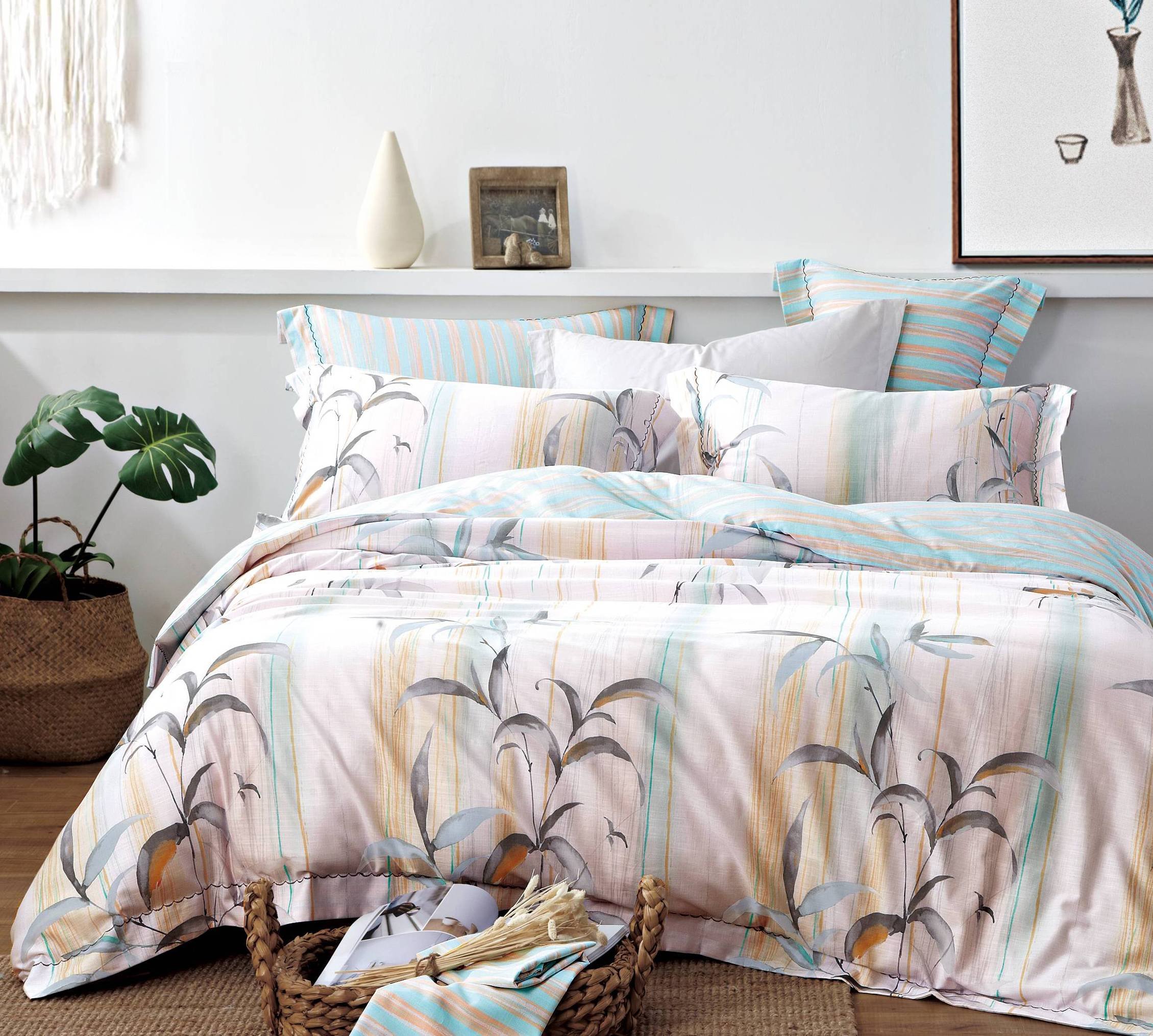 Daphne Leaves Design Bedding Set Cotton Rayon Soft Hand-feel 170755 Other Material Printed image11