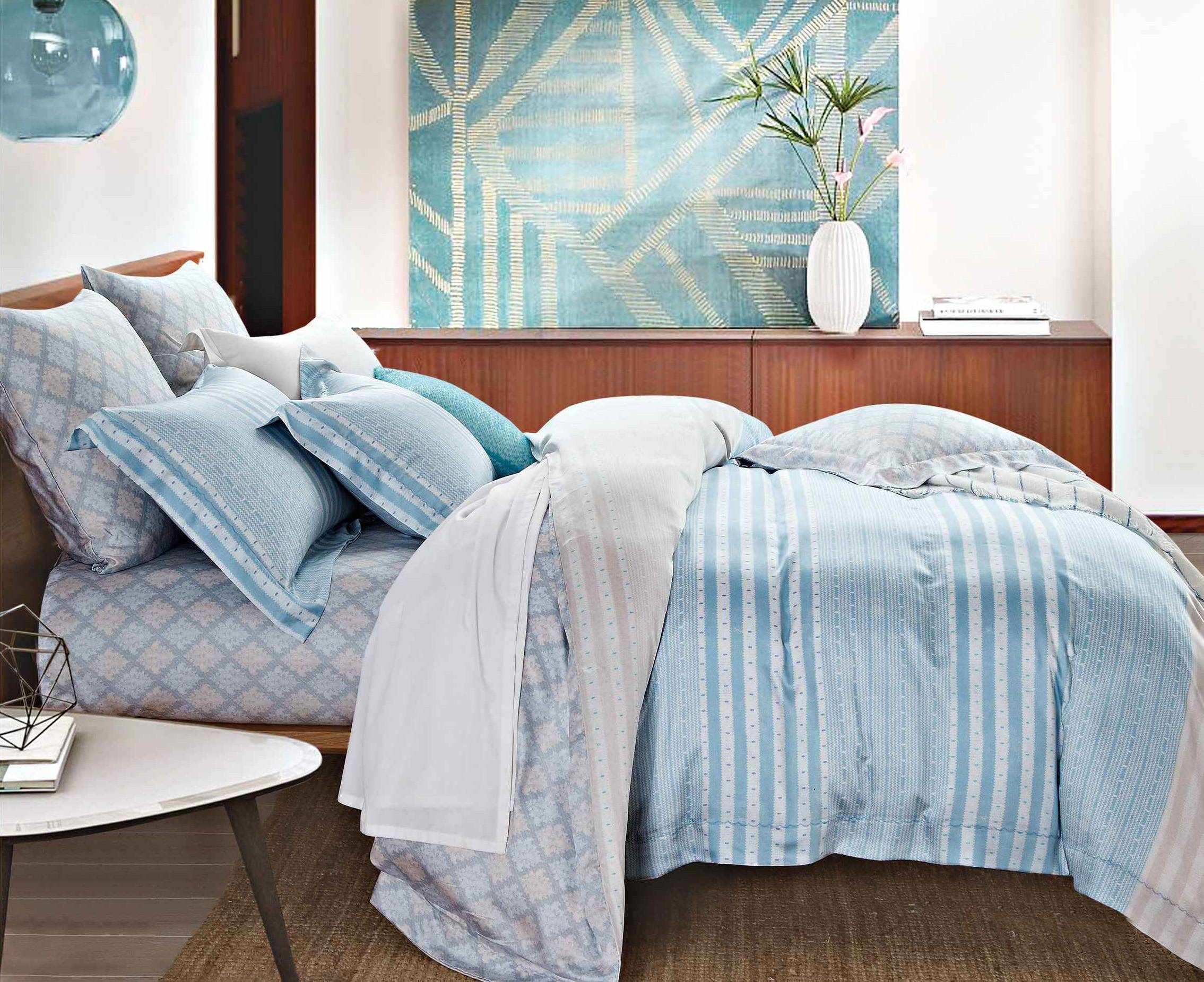 Daphne Comfortable Lyocell Stripes Sheet Set Duvet Cover Set 171023 100% Lyocell Printed image104