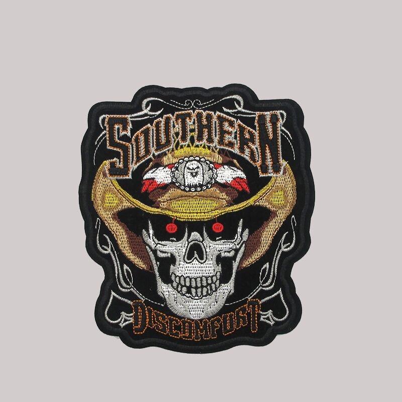 Junhin customized 8*8 Inch skull beads embroidery applique patch Embroidered Patches image45
