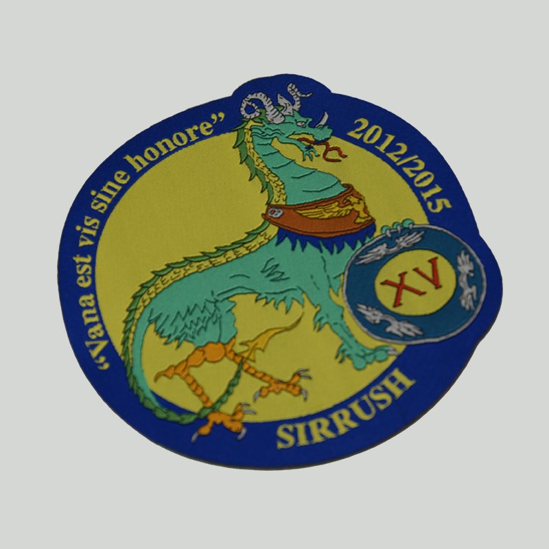 Junhin sewing on 5*5MM round embroidery horse weaving label for jeans Embroidered Patches image24