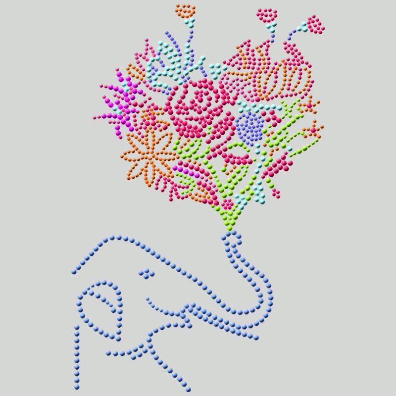 Junhin iron on flower swarovski flat back crystals motif Rhinestone transfers image31