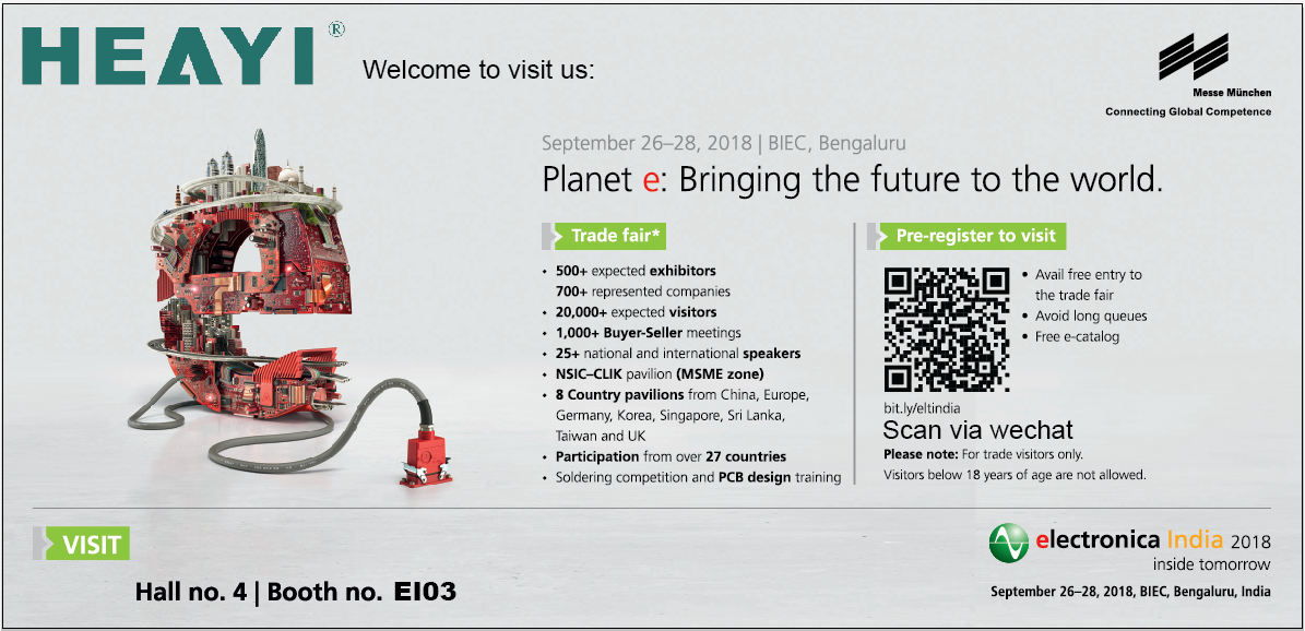 Heyi-electronica India 2018 News About Ir Proximity Detector