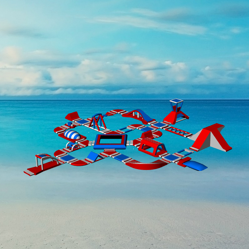 JOY inflatable Inflatable sea Aqua Water Amusement Park with Obstacle Course For Lake Inflatable floating water park image29