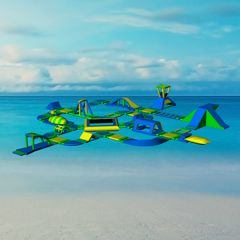 JOY inflatable Inflatable sea Aqua Water Amusement Park with Obstacle Course For Lake Inflatable floating water park image29