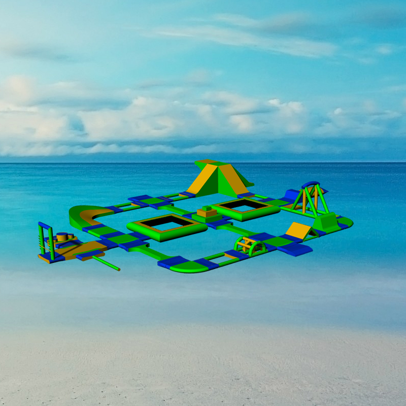 JOY inflatable Factory Custom Outdoor Inflatable Floating Water Park And Water Island Inflatable floating water park image34