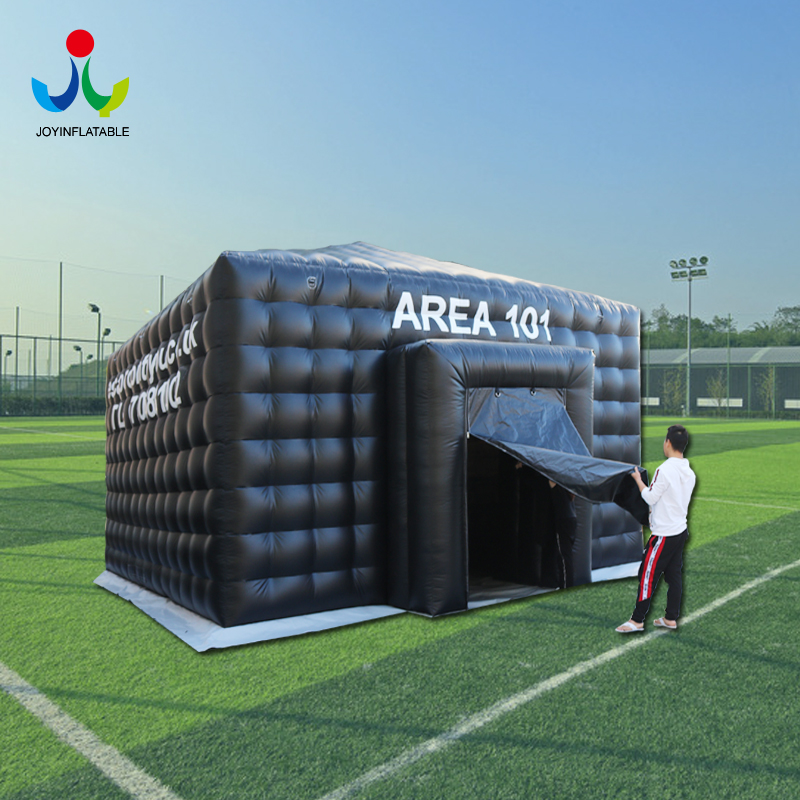 JOY inflatable Black Color Inflatable Mobile Escape Room With LED Light Inflatable cube tent image49