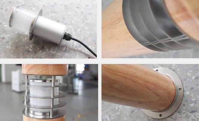 Kons-10w Led Wood Housing Led Lawn Light 120° Beam 250mm-800mm-3