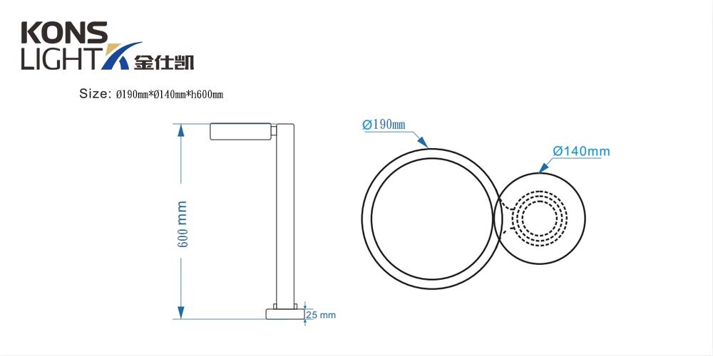 Kons-High-quality 10w Led Lawn Light 120° Beam 3000k Waterproof-2