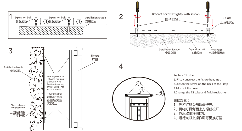 Kons-Led Garden Wall Lights, 7 W Large Wall Lamp 120° Beam 3000k Waterproof-3