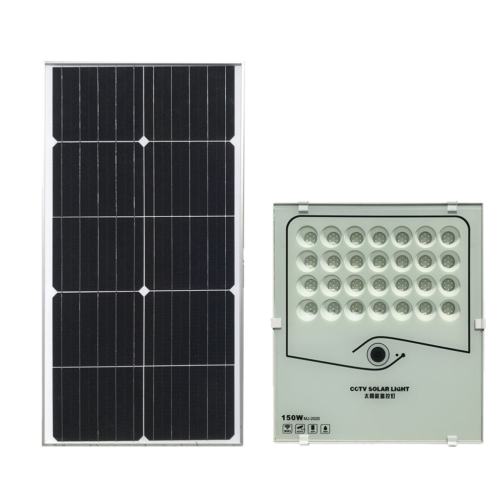 WIFI App Control CCTV solar flood light camera 150w