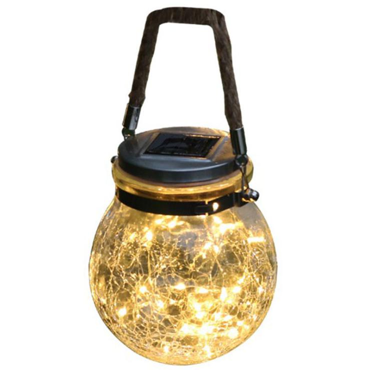 30Leds Solar Mason Jar Light String Glass Lantern Outdoor Decorative String Light