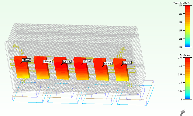 IGBT heat sink thermal analysis result