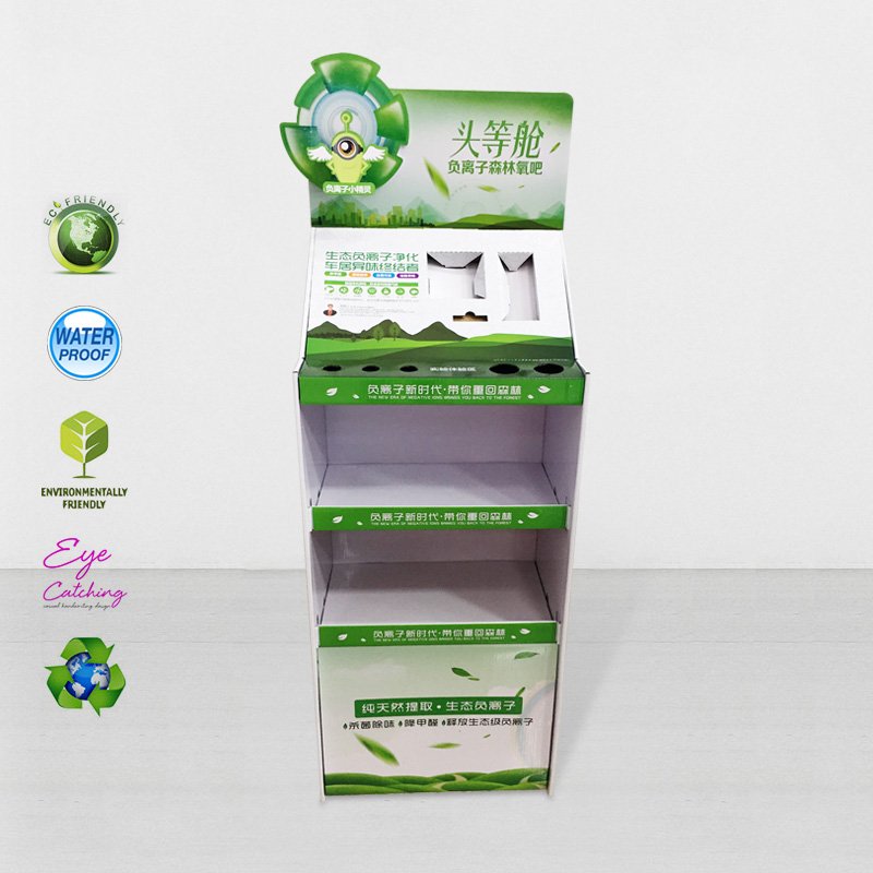 CAI YI JIE 3 Layers Multi-Function Floor Display With Demo Cardboard Floor Display image6