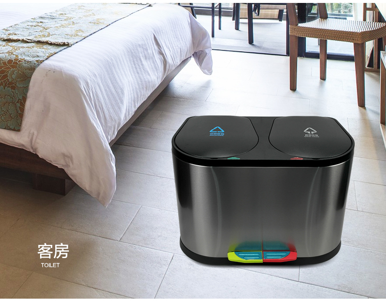  BoXin hotel supplies standing room lobby stainless steel trash can,hotel trash bin Room trash can image21