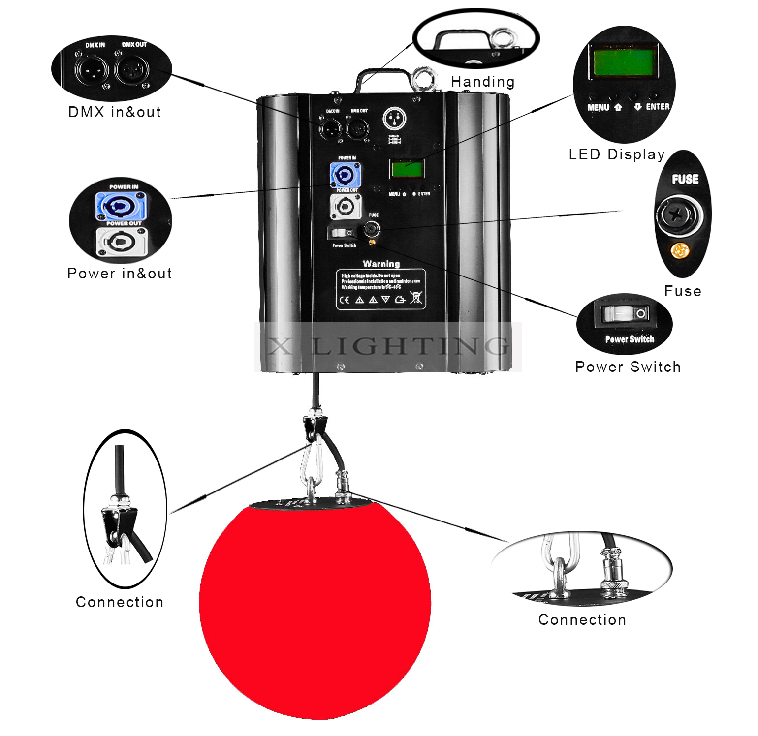 X lighting-25cm Led Kinetic Light Manufacture X-cb | Led Ball